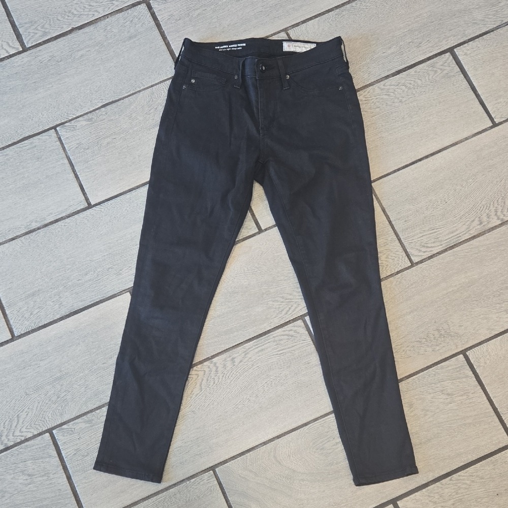 AG The Abbey Ankle Petite Mid Rise Super Skinny Ankle Jeans‎ Black Size 24P